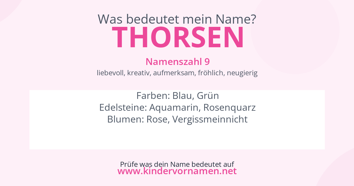 Was bedeutet der Name Thorsen?