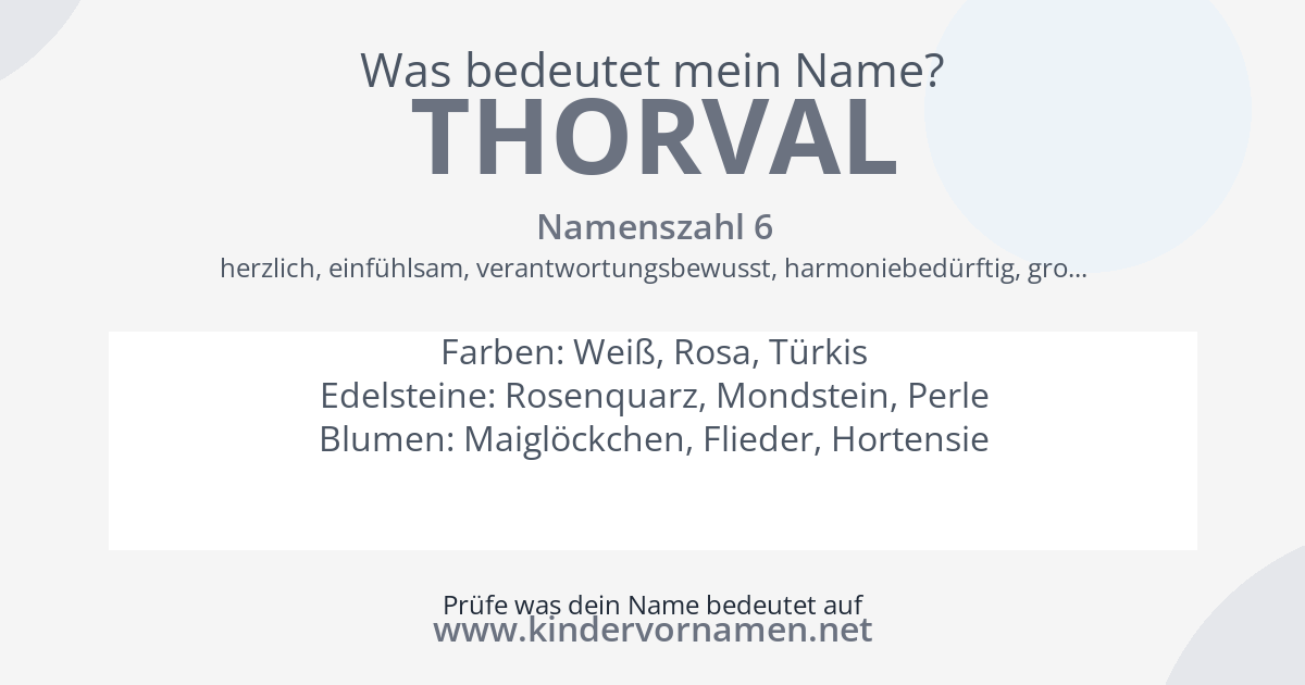 Was bedeutet der Name Thorval?