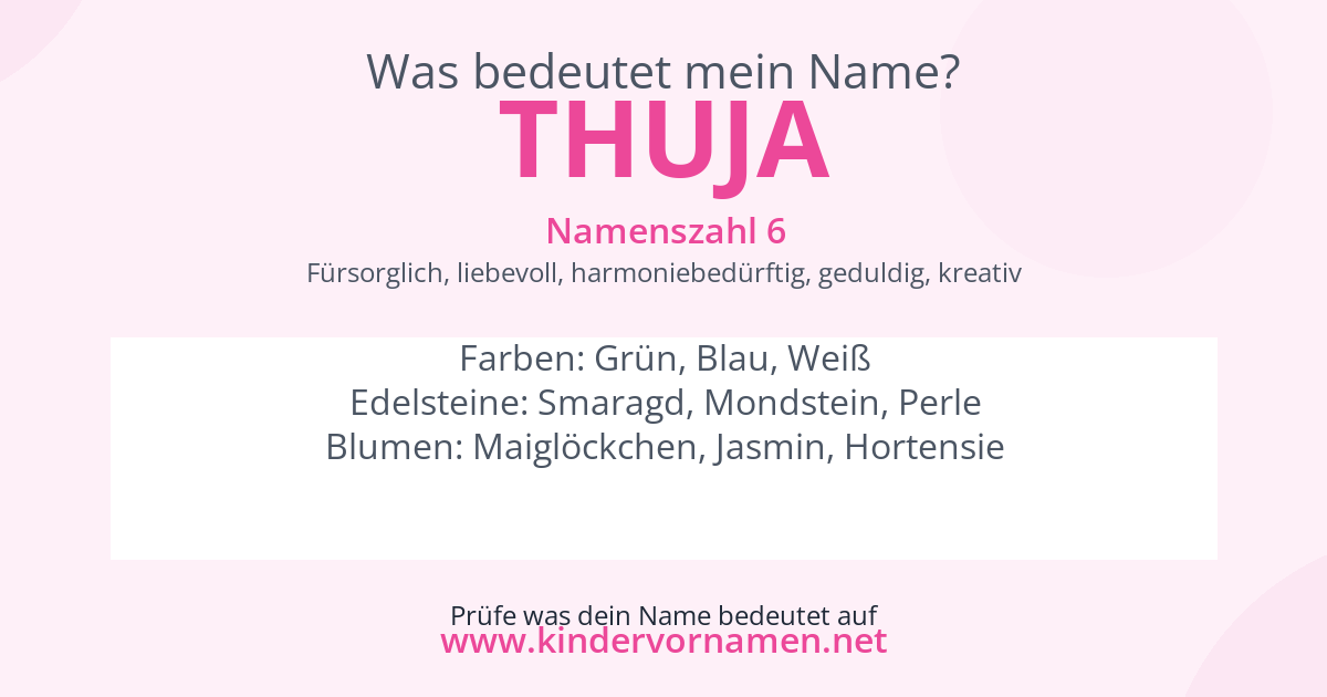 Was bedeutet der Name Thuja?