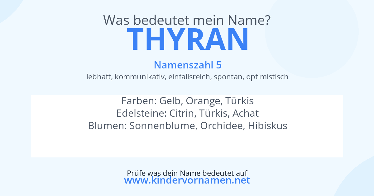 Was bedeutet der Name Thyran?