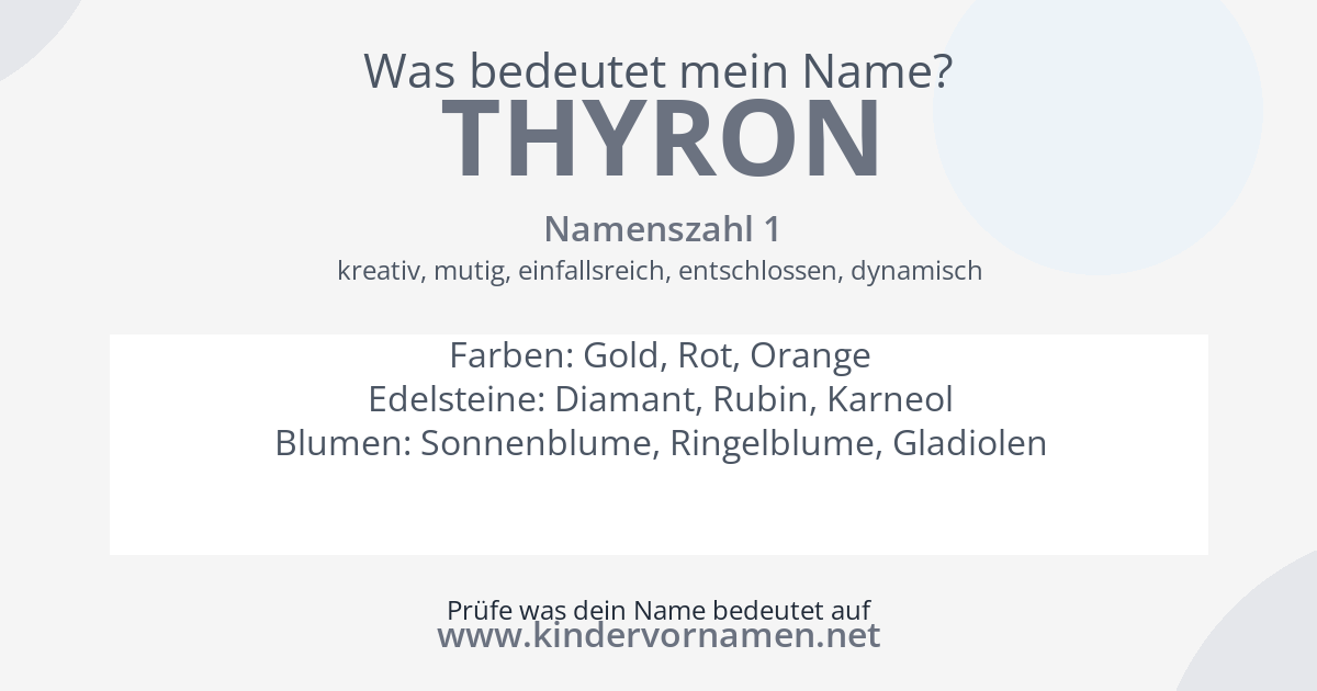 Was bedeutet der Name Thyron?