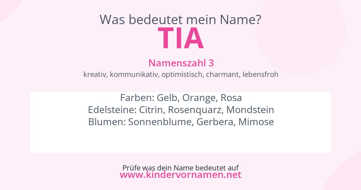 Was bedeutet der Name Tia?