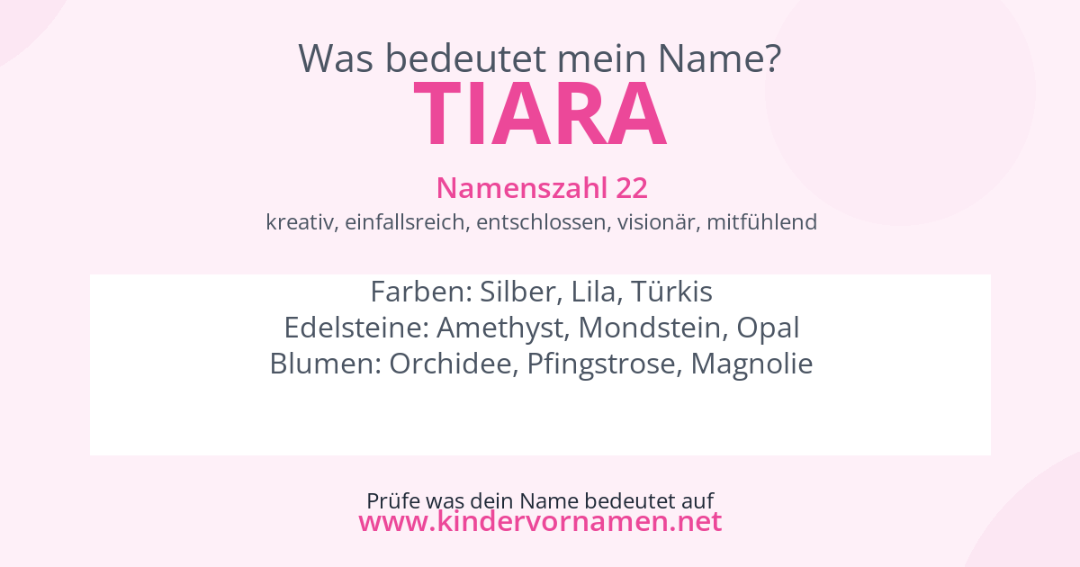 Was bedeutet der Name Tiara?