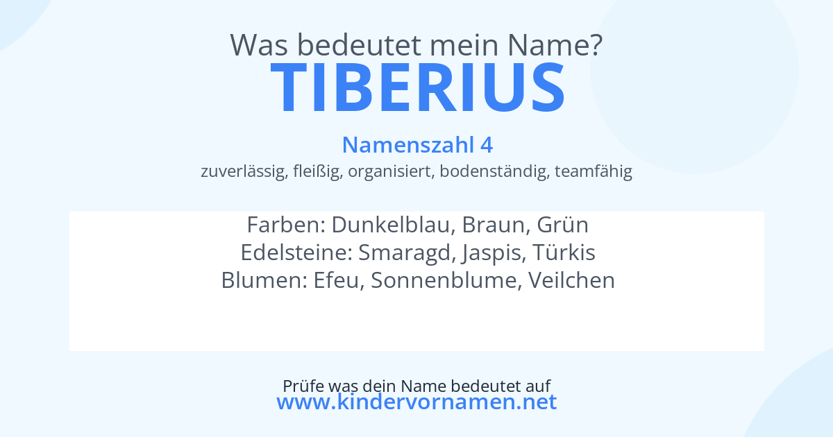 Was bedeutet der Name Tiberius?