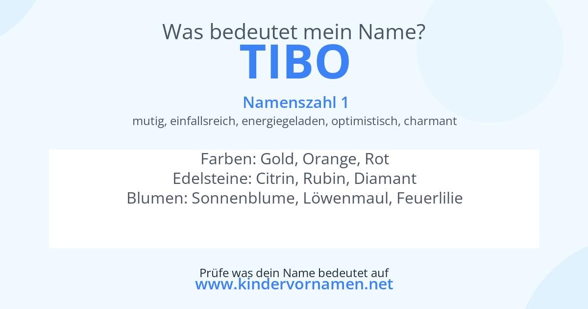 Was bedeutet der Name Tibo?