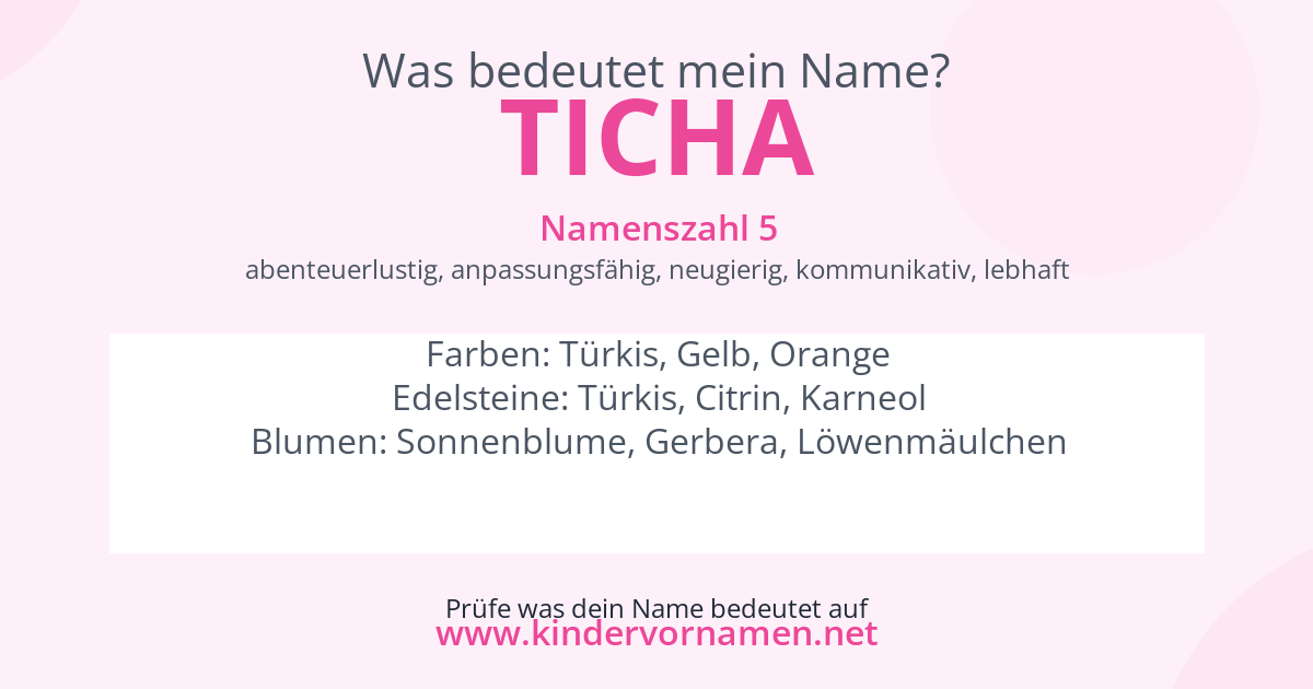 Was bedeutet der Name Ticha?