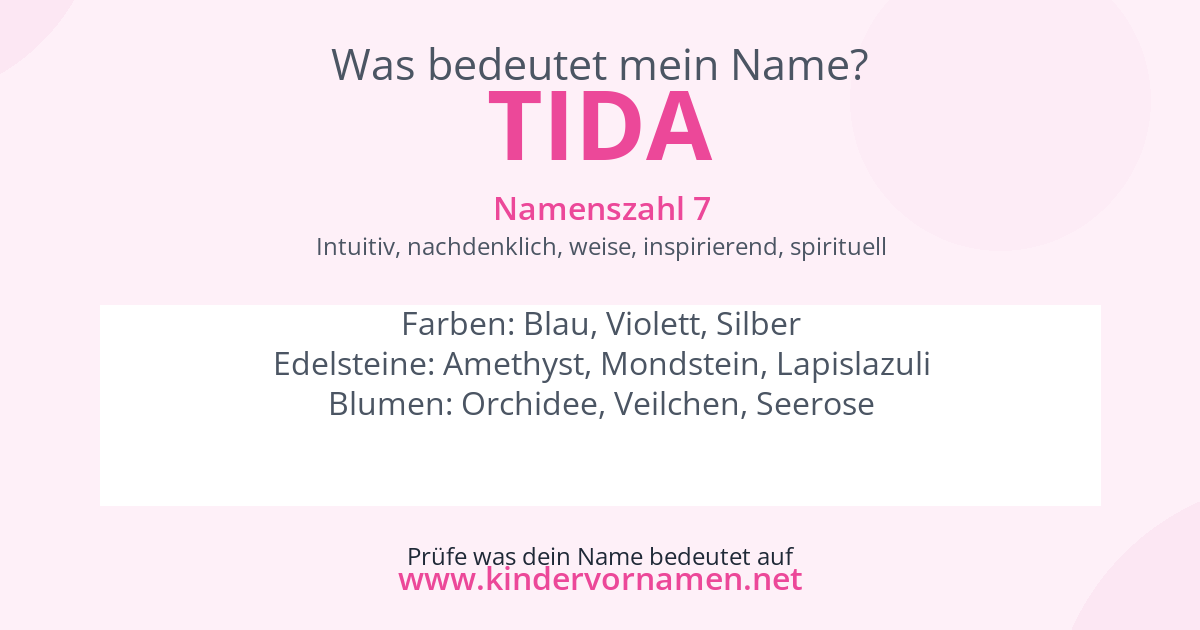 Was bedeutet der Name Tida?