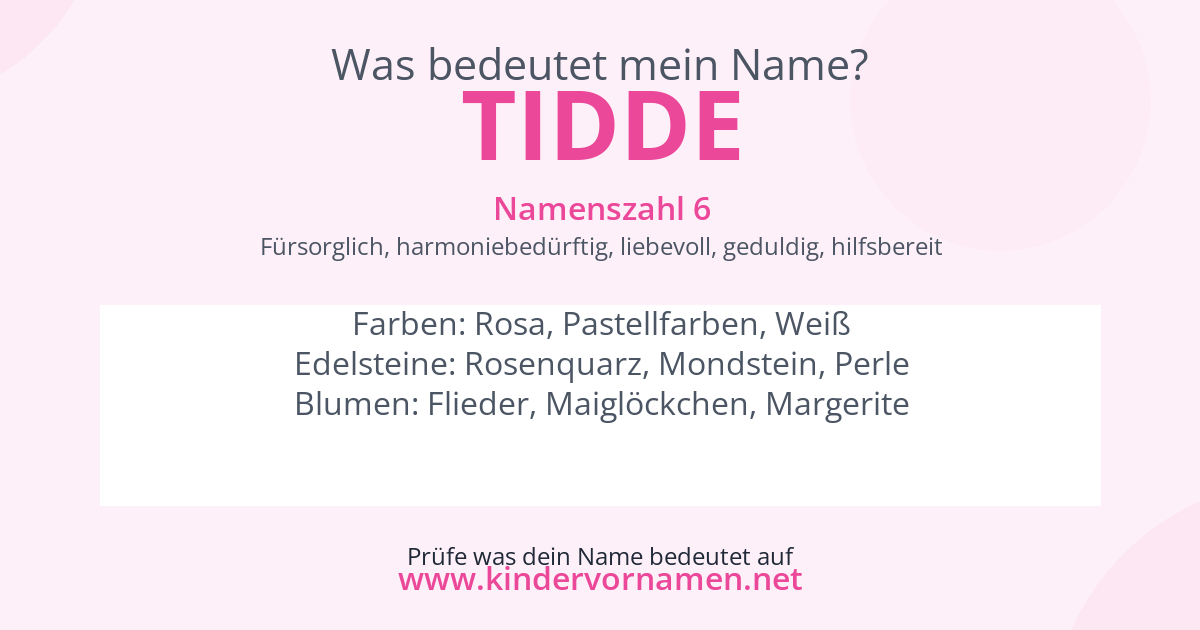 Was bedeutet der Name Tidde?