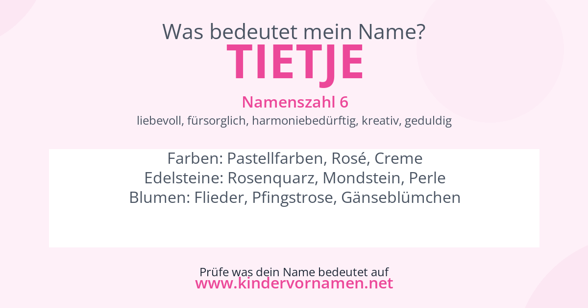 Was bedeutet der Name Tietje?