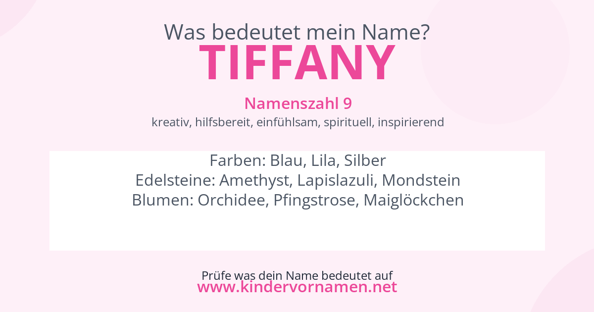 Was bedeutet der Name Tiffany?