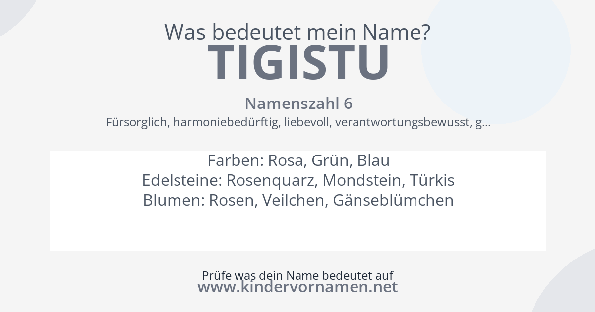 Was bedeutet der Name Tigistu?