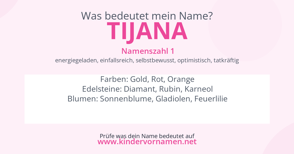 Was bedeutet der Name Tijana?