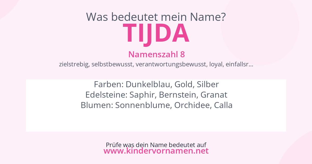 Was bedeutet der Name Tijda?