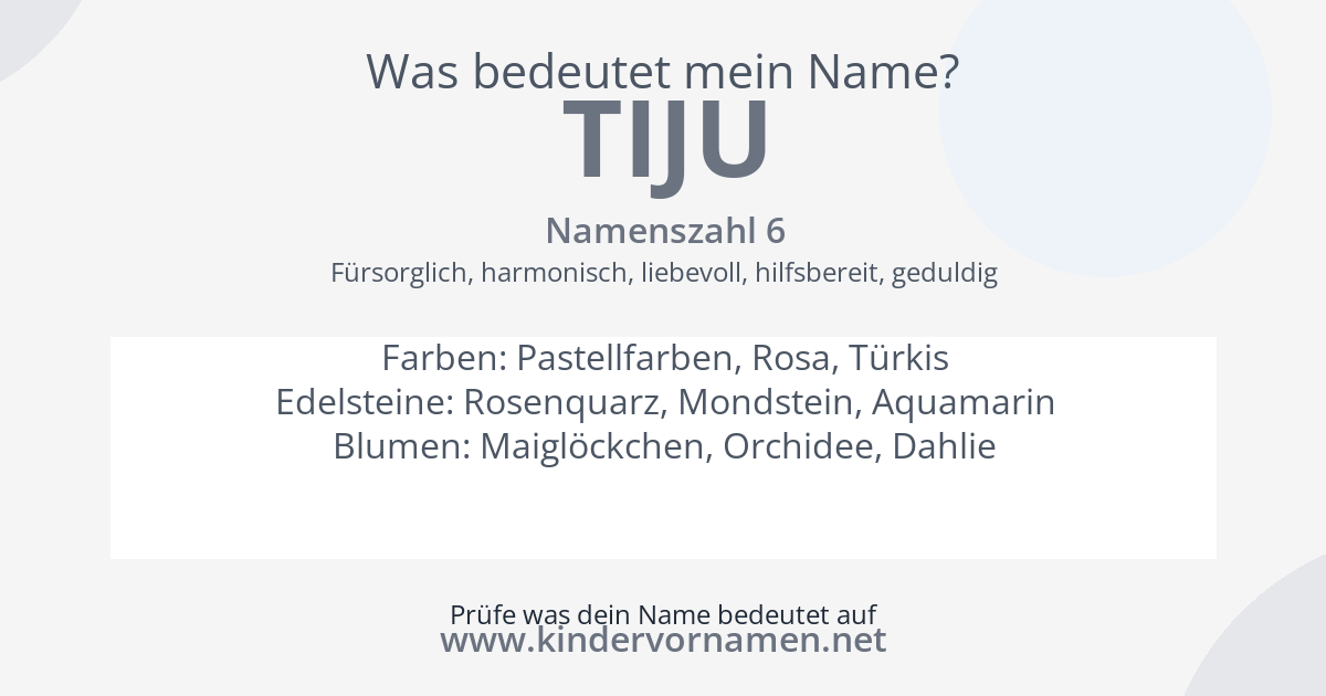 Was bedeutet der Name Tiju?
