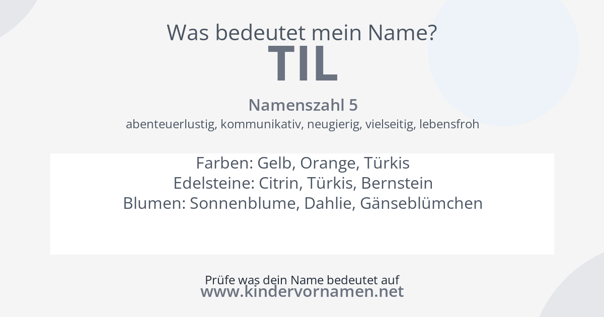 Was bedeutet der Name Til?