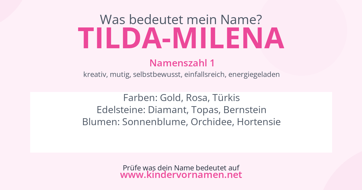 Was bedeutet der Name Tilda-Milena?