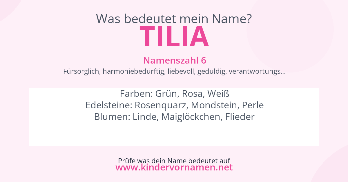 Was bedeutet der Name Tilia?
