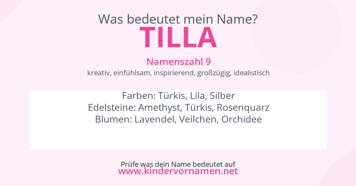 Was bedeutet der Name Tilla?