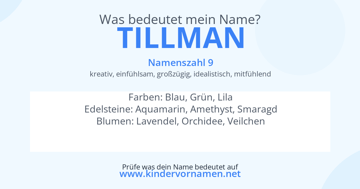 Was bedeutet der Name Tillman?