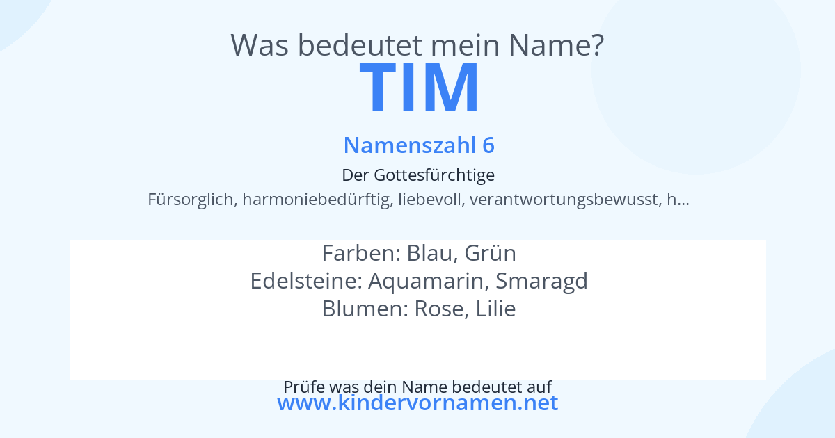 Was bedeutet der Name Tim?