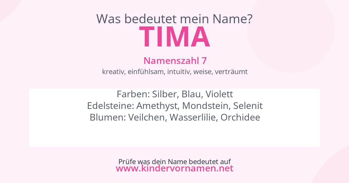 Was bedeutet der Name Tima?