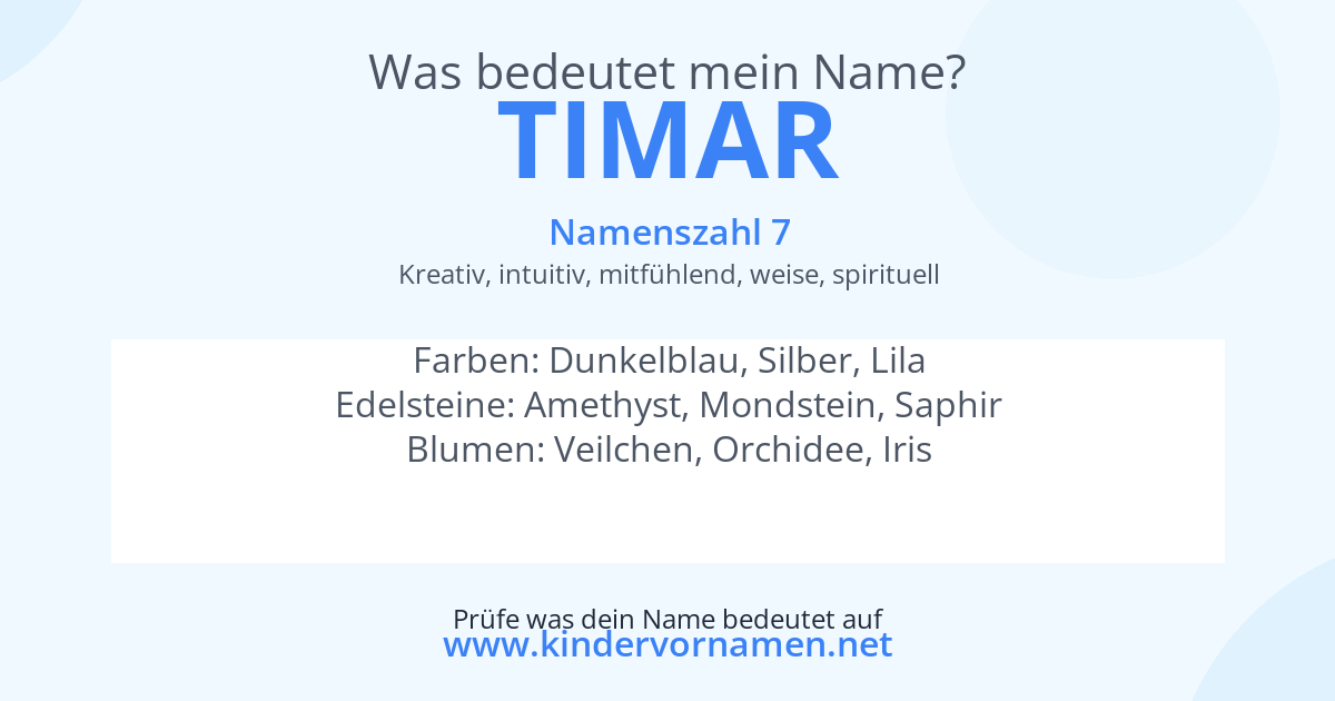 Was bedeutet der Name Timar?