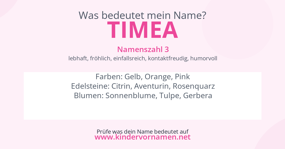 Was bedeutet der Name Timea?