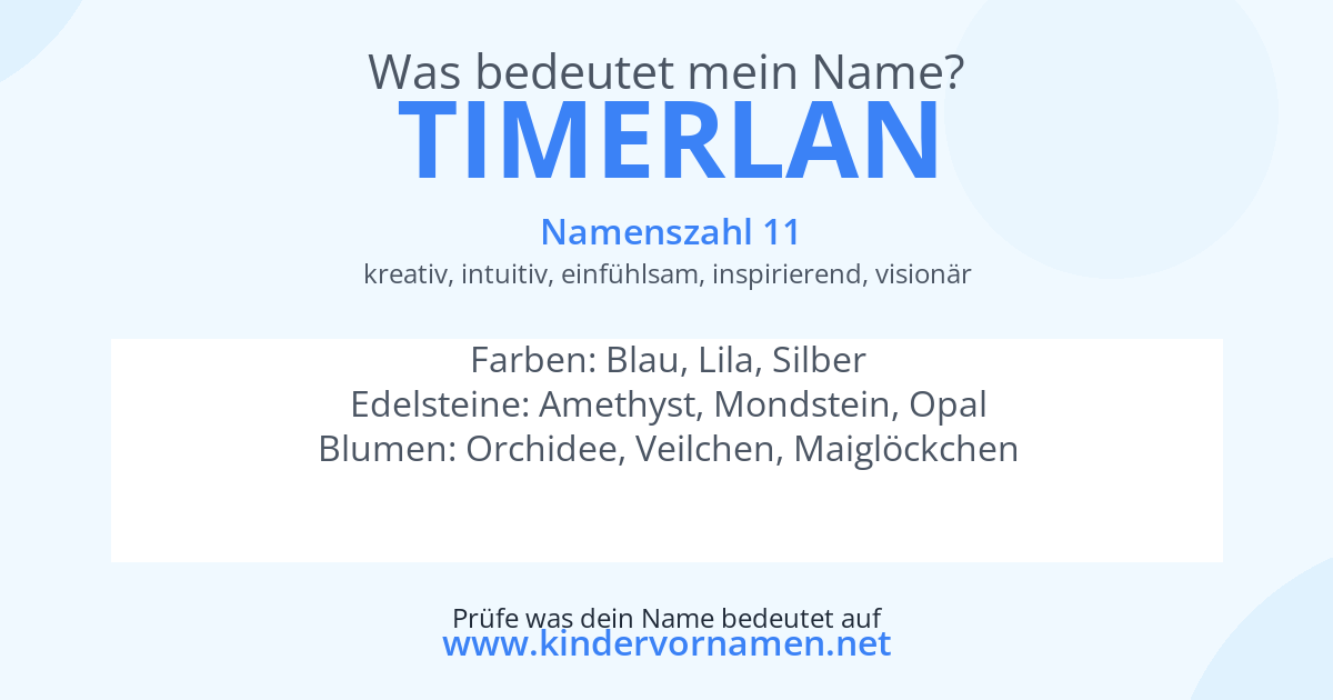 Was bedeutet der Name Timerlan?