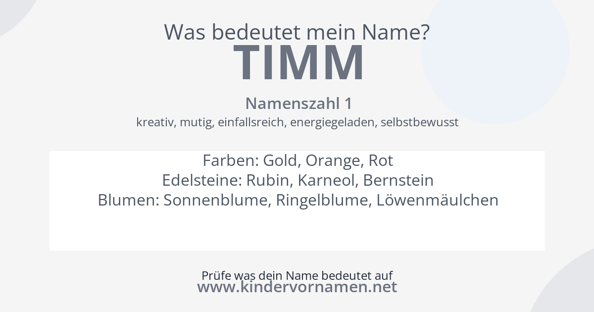 Was bedeutet der Name Timm?