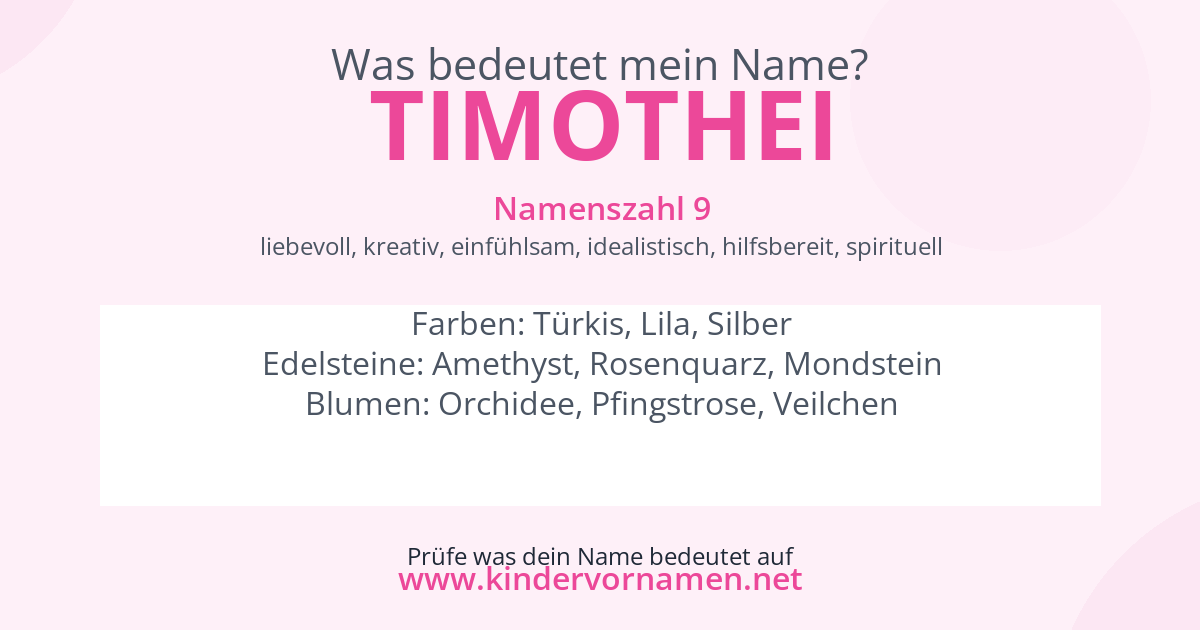 Was bedeutet der Name Timothei?