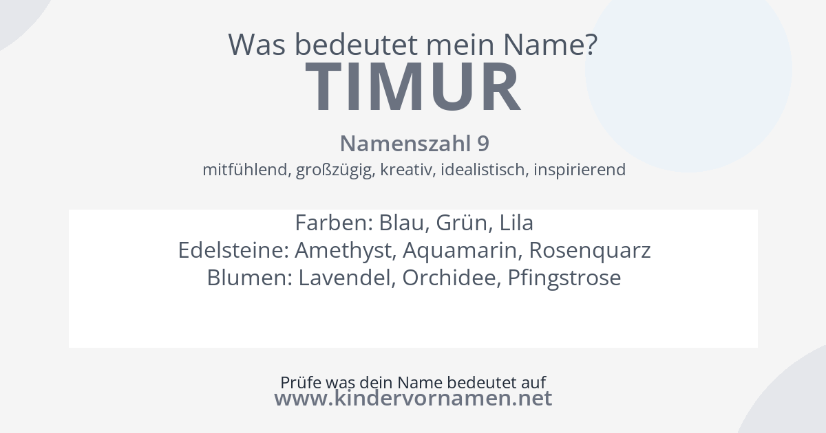 Was bedeutet der Name Timur?