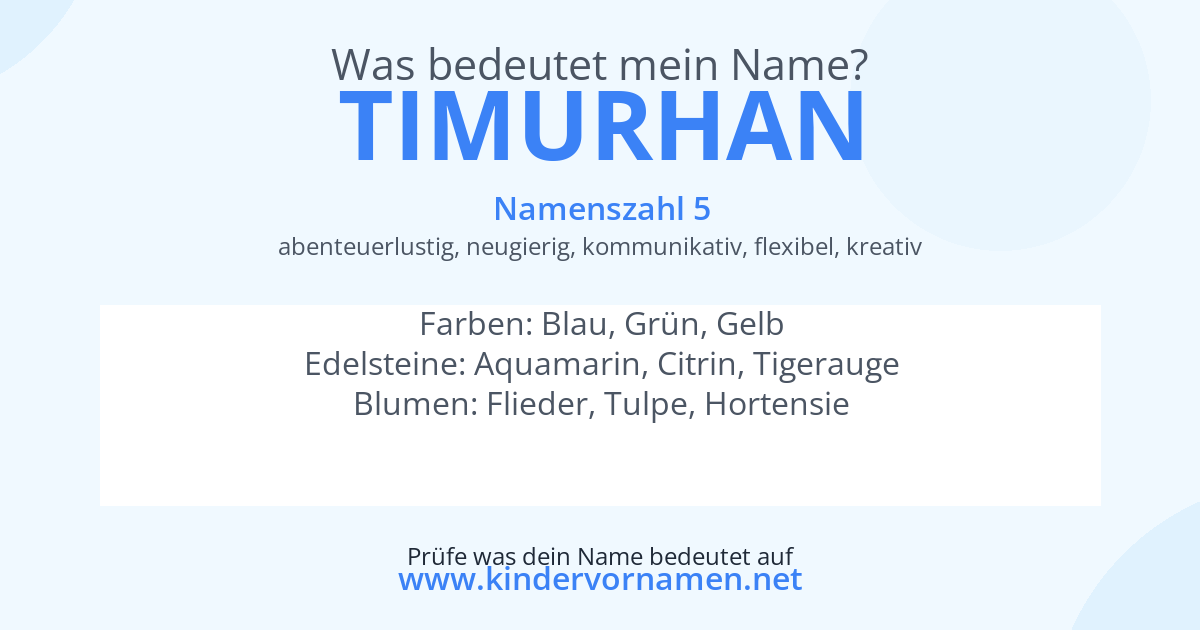 Was bedeutet der Name Timurhan?