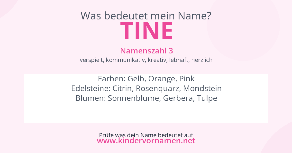 Was bedeutet der Name Tine?