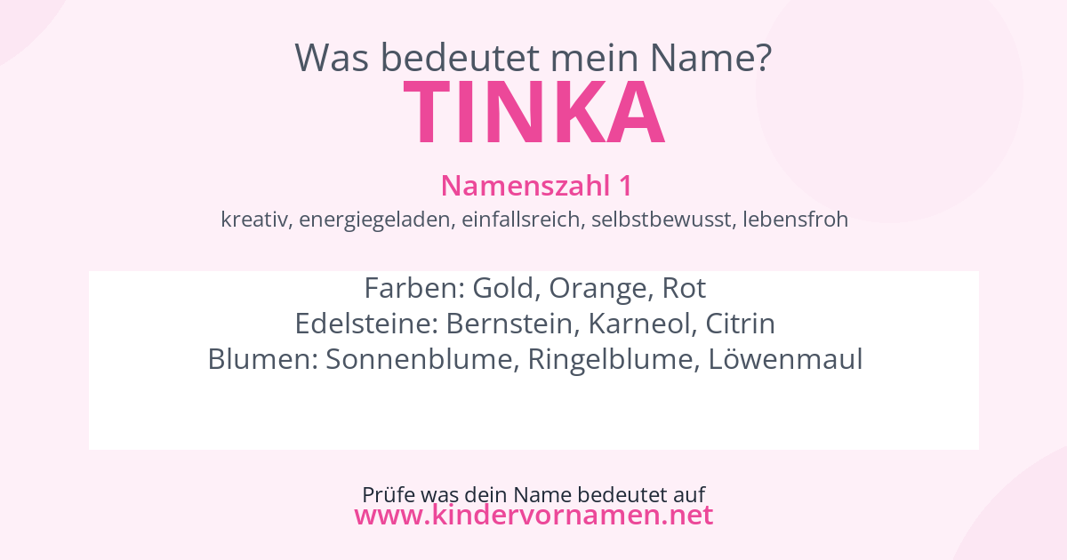 Was bedeutet der Name Tinka?