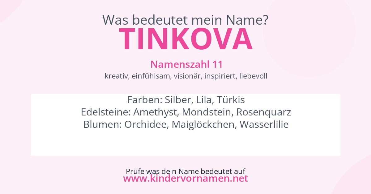 Was bedeutet der Name Tinkova?