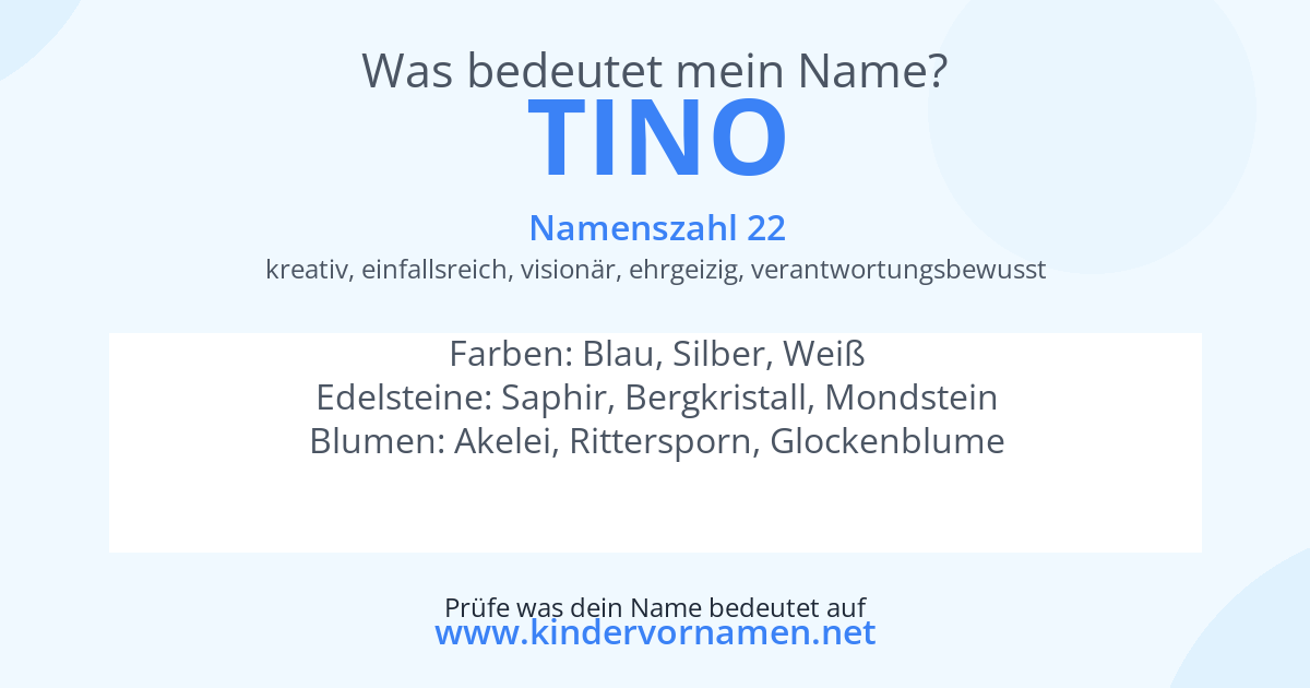 Was bedeutet der Name Tino?