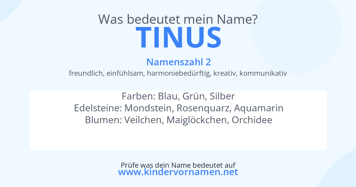 Was bedeutet der Name Tinus?