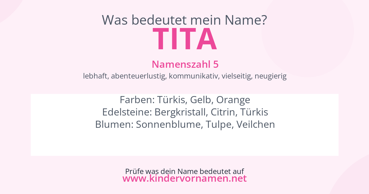 Was bedeutet der Name Tita?