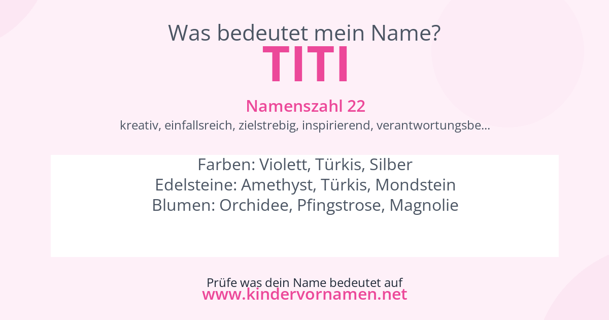 Was bedeutet der Name Titi?
