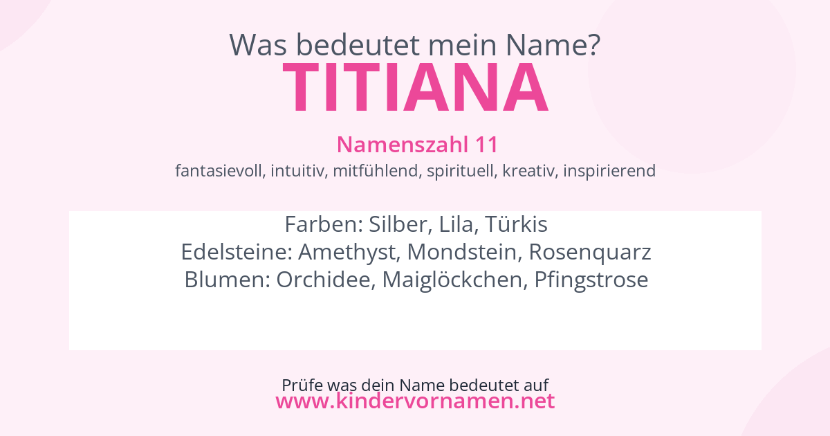 Was bedeutet der Name Titiana?