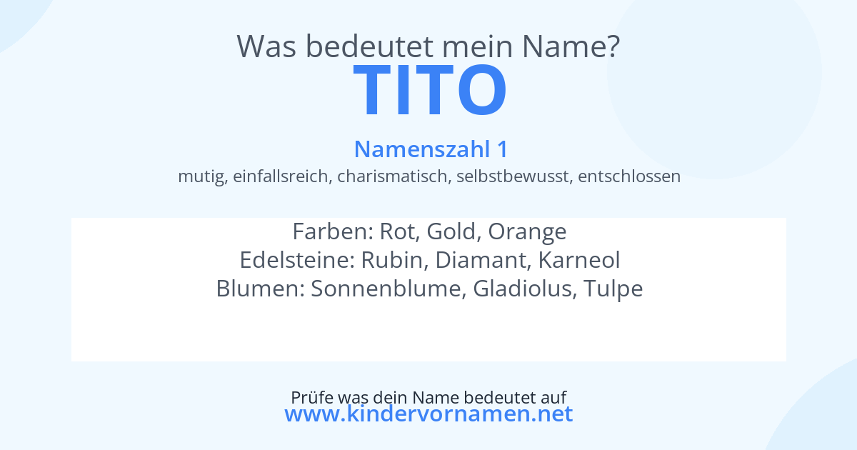 Was bedeutet der Name Tito?
