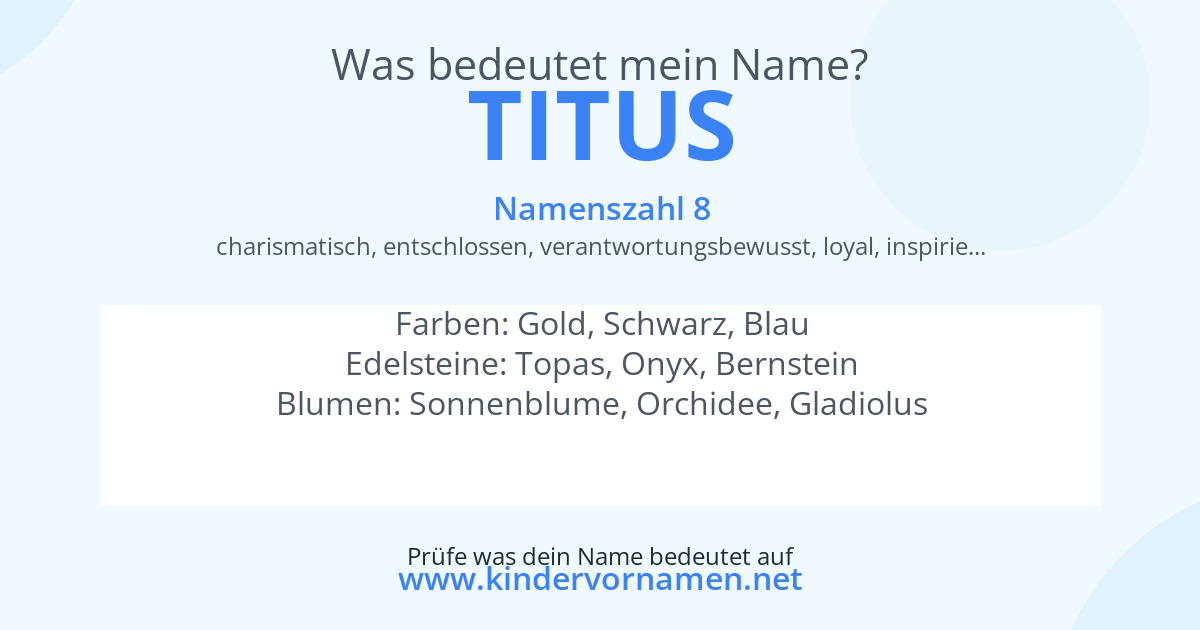 Was bedeutet der Name Titus?