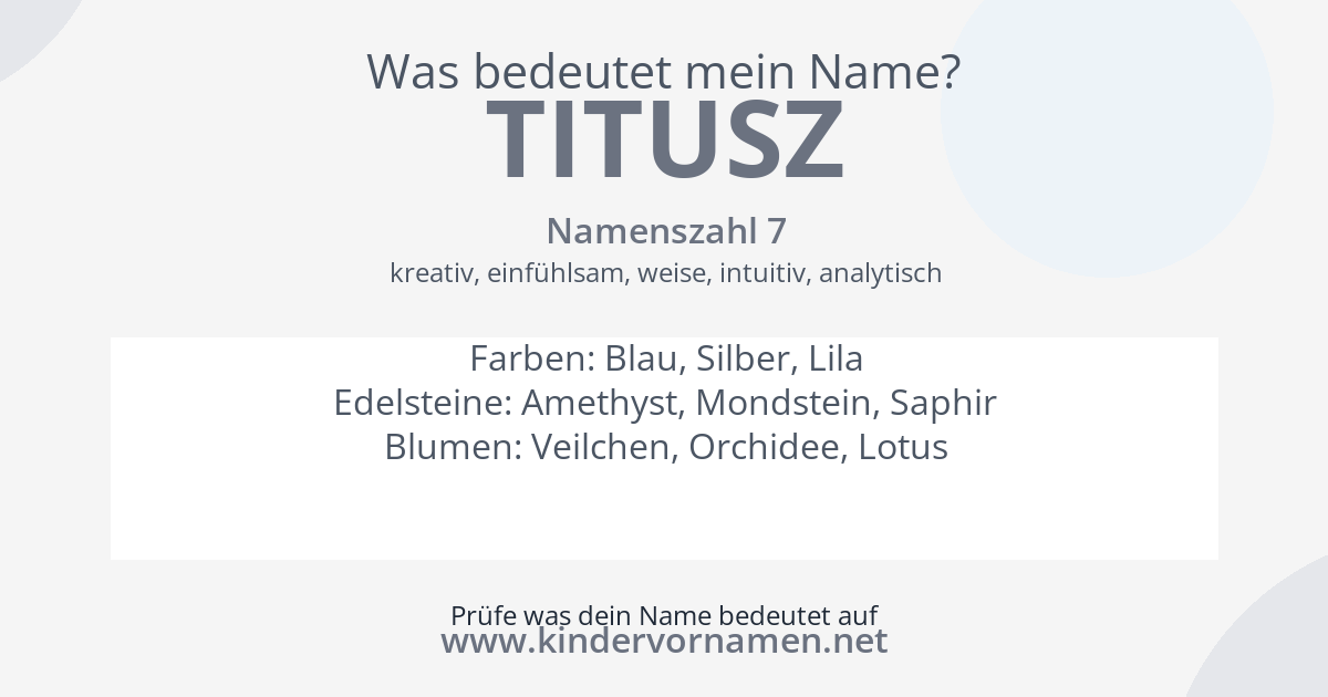 Was bedeutet der Name Titusz?