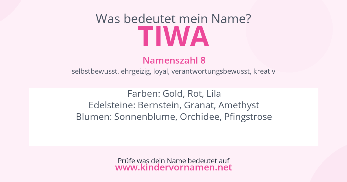 Was bedeutet der Name Tiwa?