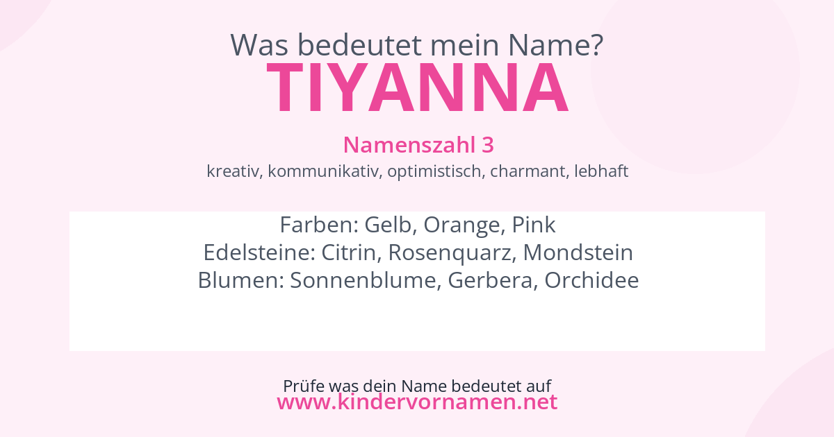 Was bedeutet der Name Tiyanna?