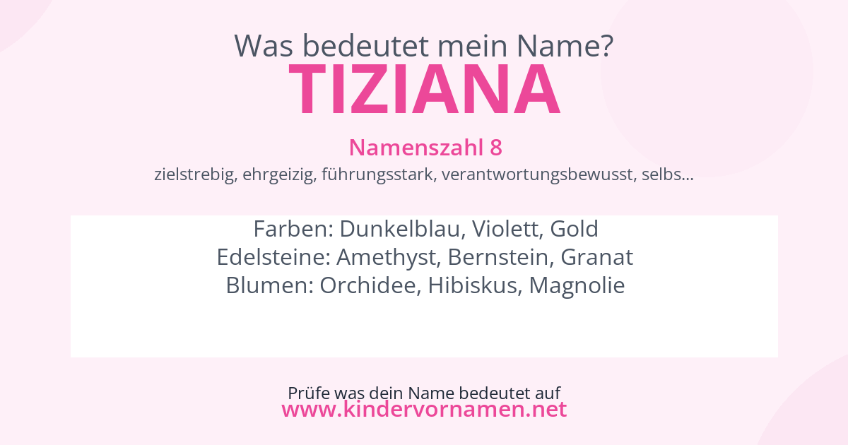 Was bedeutet der Name Tiziana?