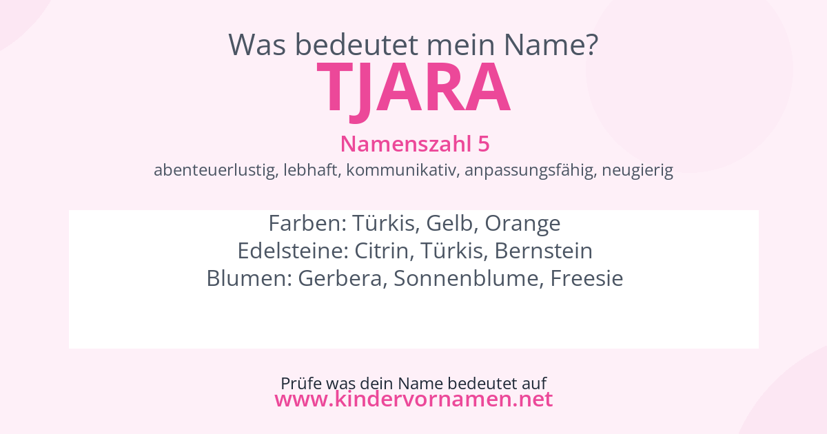 Was bedeutet der Name Tjara?