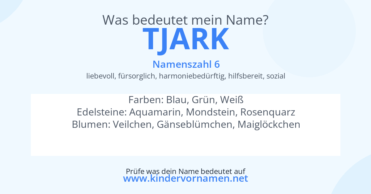 Was bedeutet der Name Tjark?