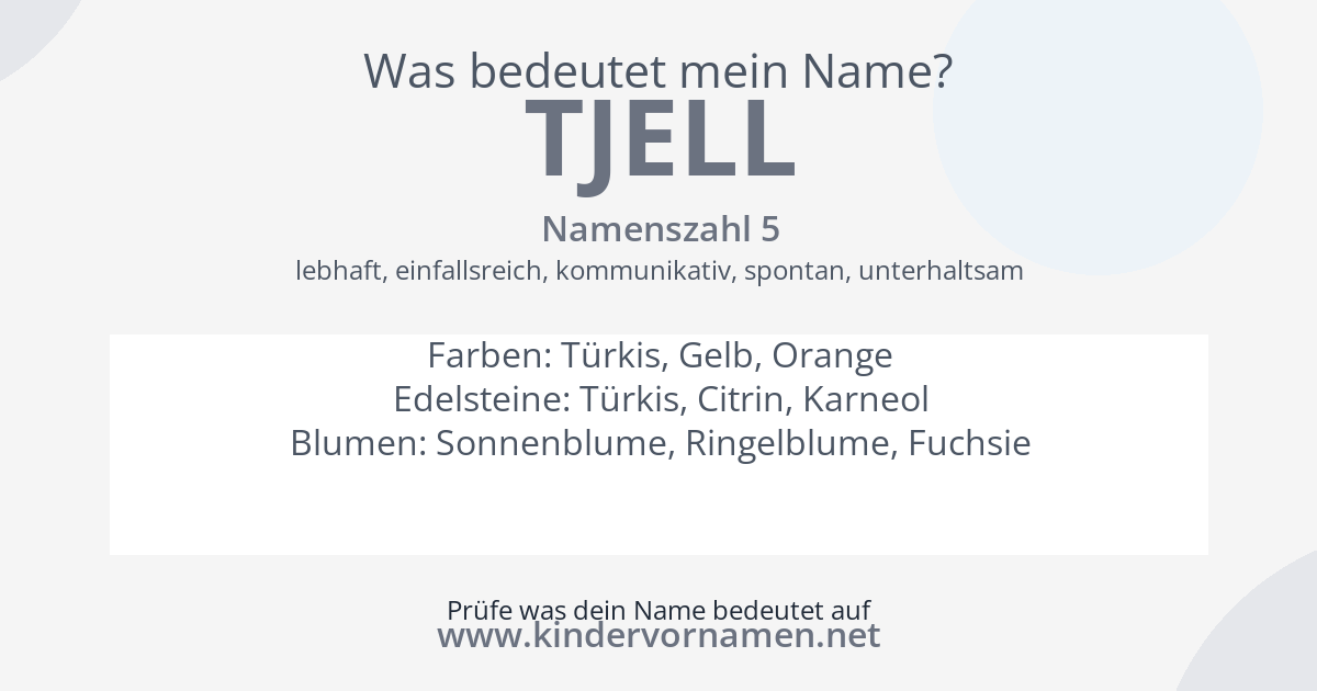 Was bedeutet der Name Tjell?