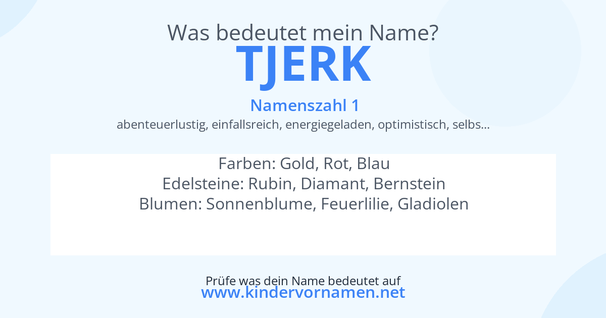Was bedeutet der Name Tjerk?